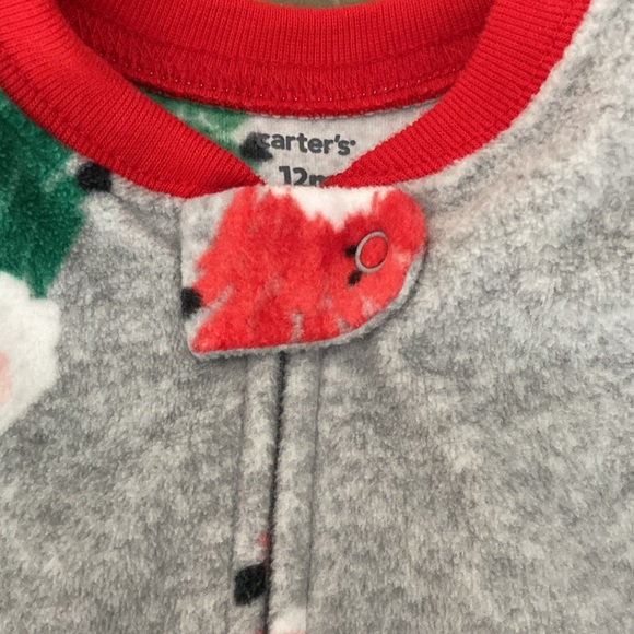 Carter's Baby 1 Piece Santa Fleece Footie Pajamas - 12 Month - Brand New - Picture 3 of 12